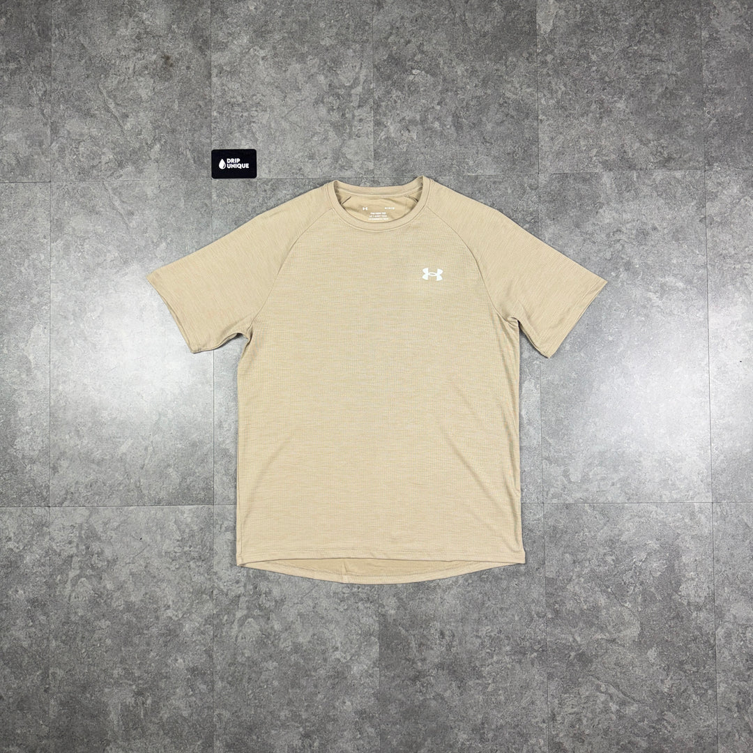Under Armour Textured T-Shirt Beige, under armour tshirt, dripuniqueuk
