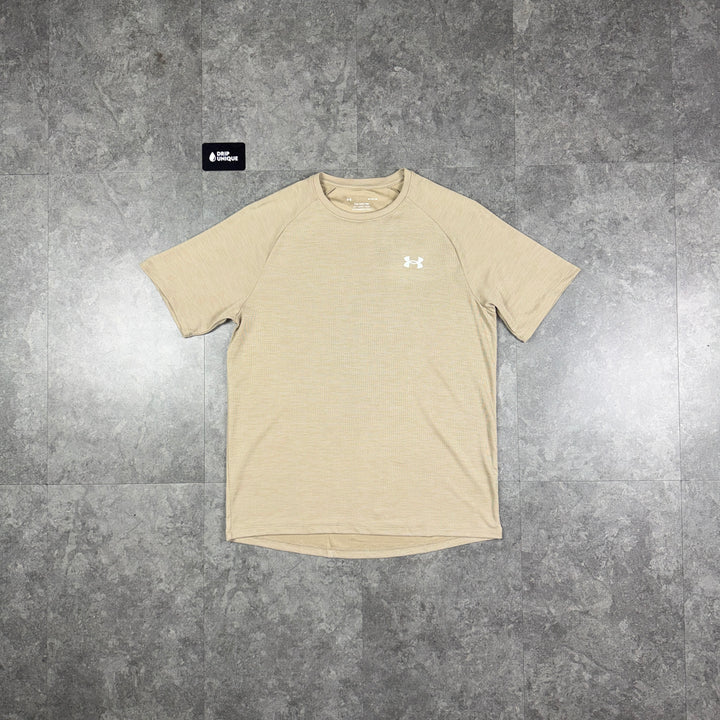 Under Armour Textured T-Shirt Beige, under armour tshirt, dripuniqueuk