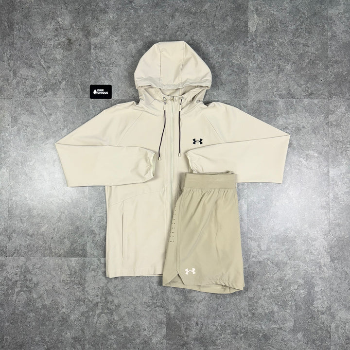 Under Armour Woven Shorts Tracksuit Stone, Under Armour Tracksuit, dripuniqueuk