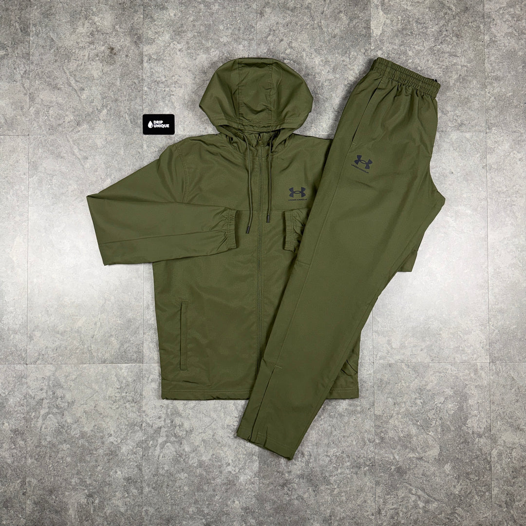 Under Armour Woven Tracksuit Khaki, under armour set, dripuniqueuk