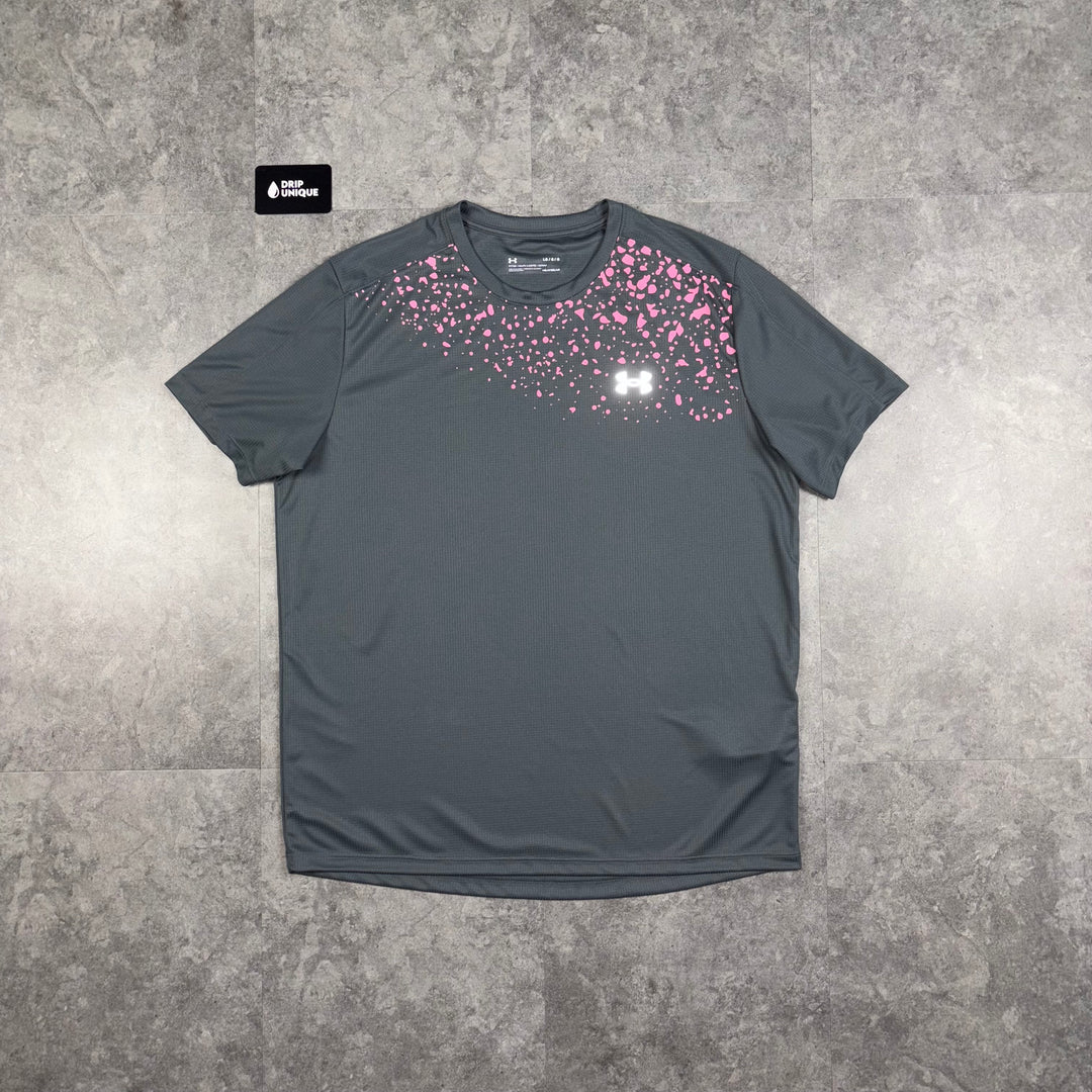 Under Speed Stride T-Shirt Grey/Pink, Under Armour T Shirt, dripuniqueuk