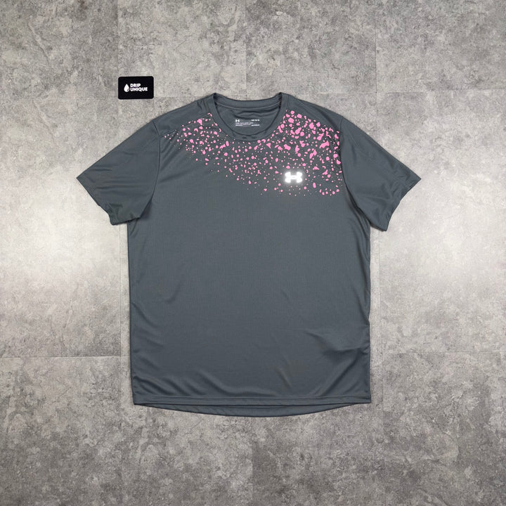 Under Speed Stride T-Shirt Grey/Pink, Under Armour T Shirt, dripuniqueuk