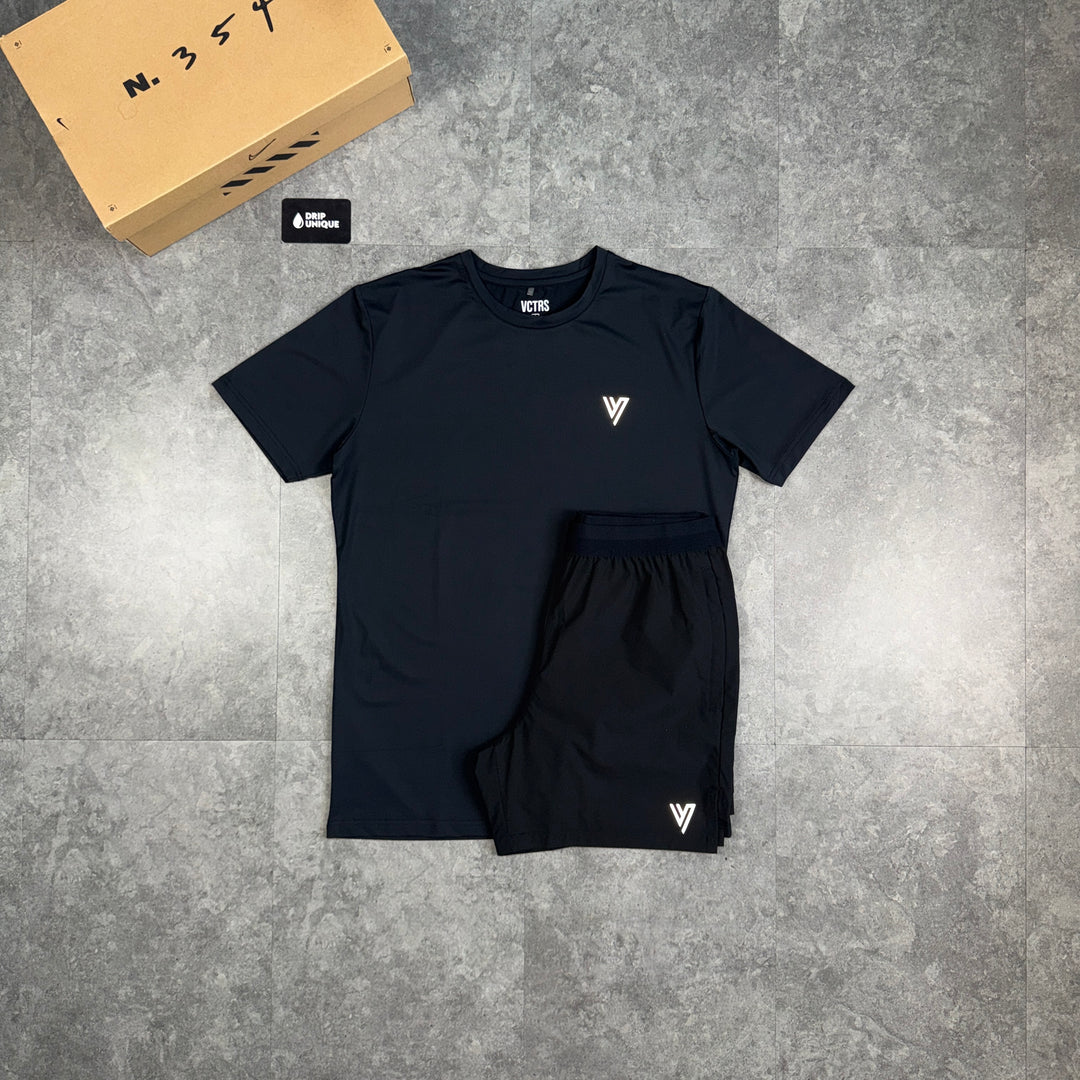 VCTRS Ludus T-Shirt Black & Black Velum Shorts Set, vctrs tshirt set, dripuniqueuk