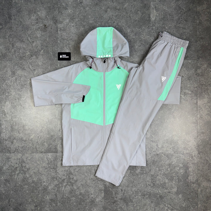 VCTRS Velum Windrunner Jacket Grey / Mint & Grey VCTRS Velum Pants Set, vctrs set, dripuniqueuk